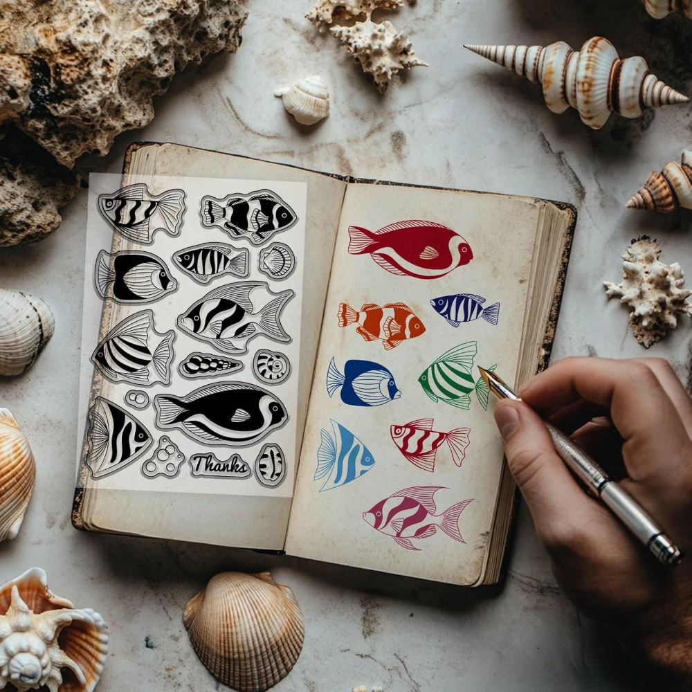 Summer Ocean Clownfish Clear S - Clear Silicone Stamps For Card Making 评论和价格