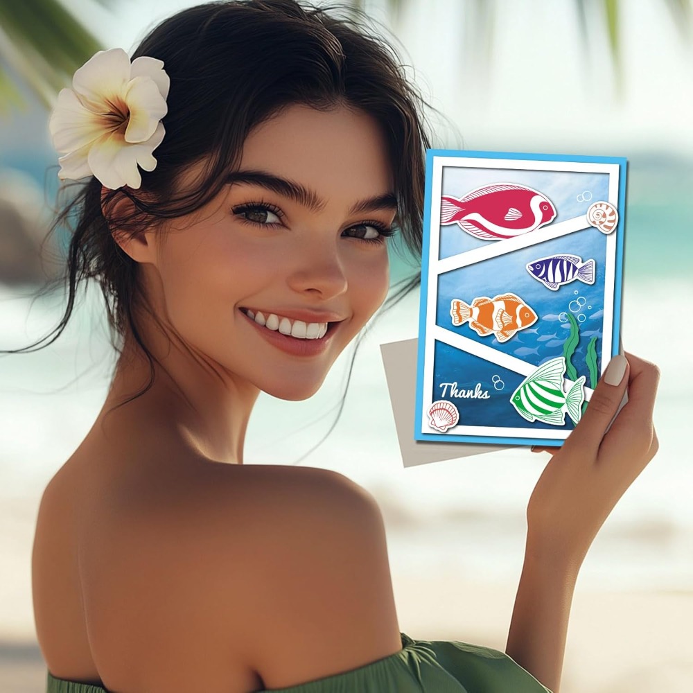 Summer Ocean Clownfish Clear S - Clear Silicone Stamps For Card Making 评论和价格