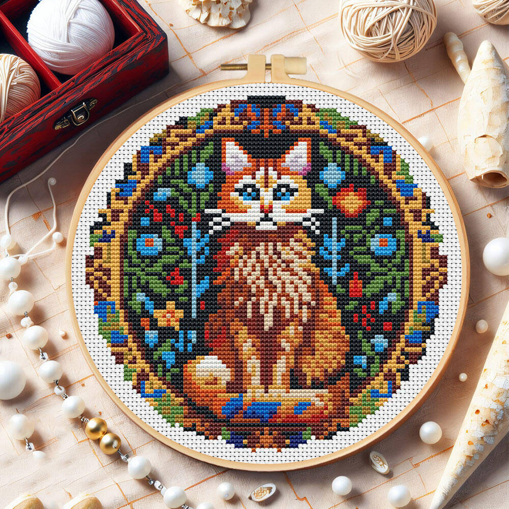 DIY Cross Stitch Cat Animal 11 - Cotton Embroidery Thread Skeins 评论和价格