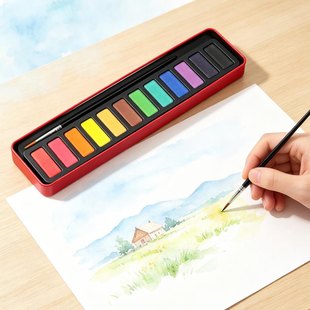 Portable Watercolor Paint Set  - Watercolor Paint Set Solid Pigment 评论和价格