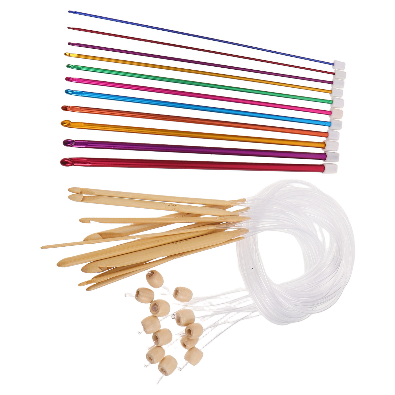 1Set Vibrant Crochet Hooks Set - Wooden Crochet Hooks Ergonomic Handle 评论和价格
