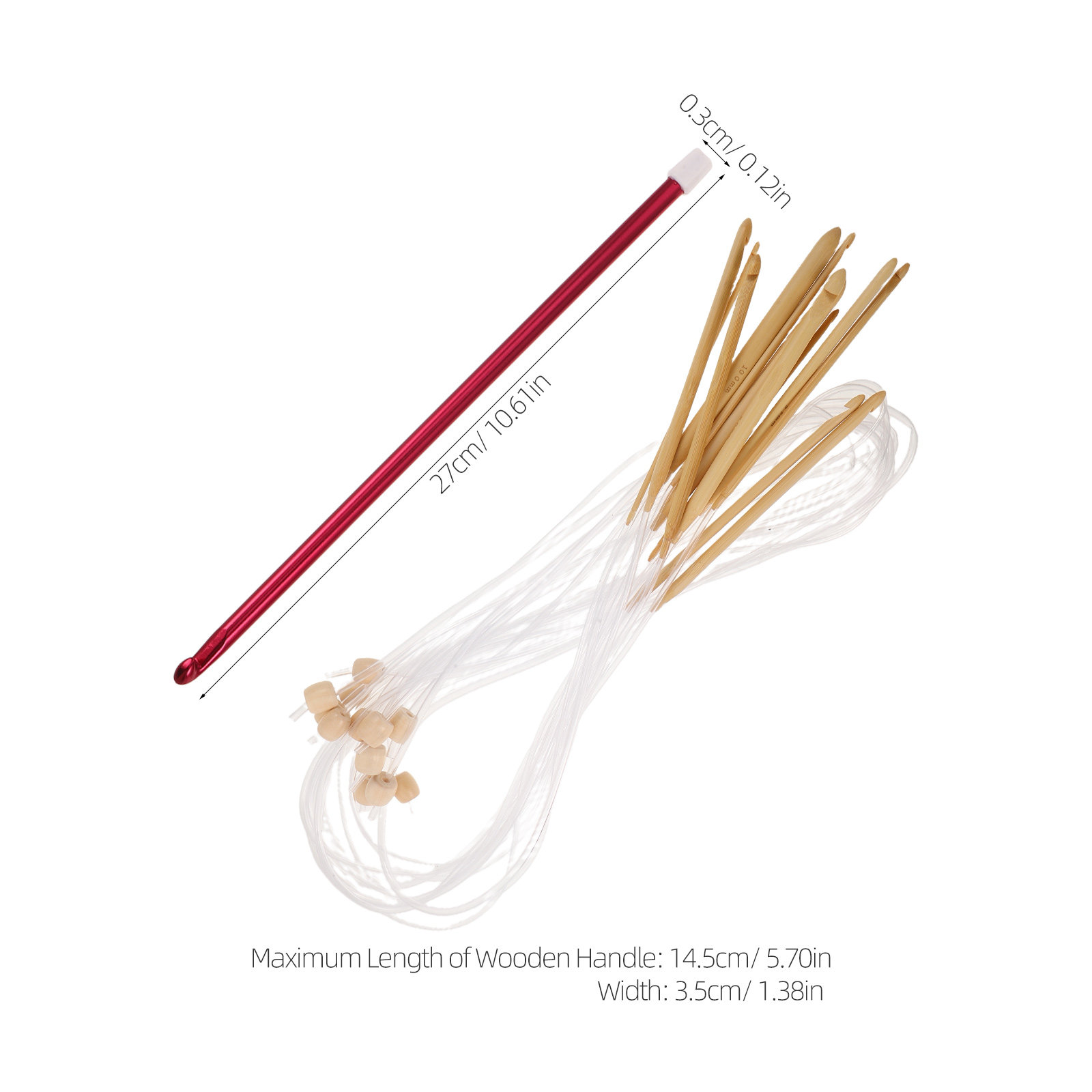 1Set Vibrant Crochet Hooks Set - Wooden Crochet Hooks Ergonomic Handle 评论和价格