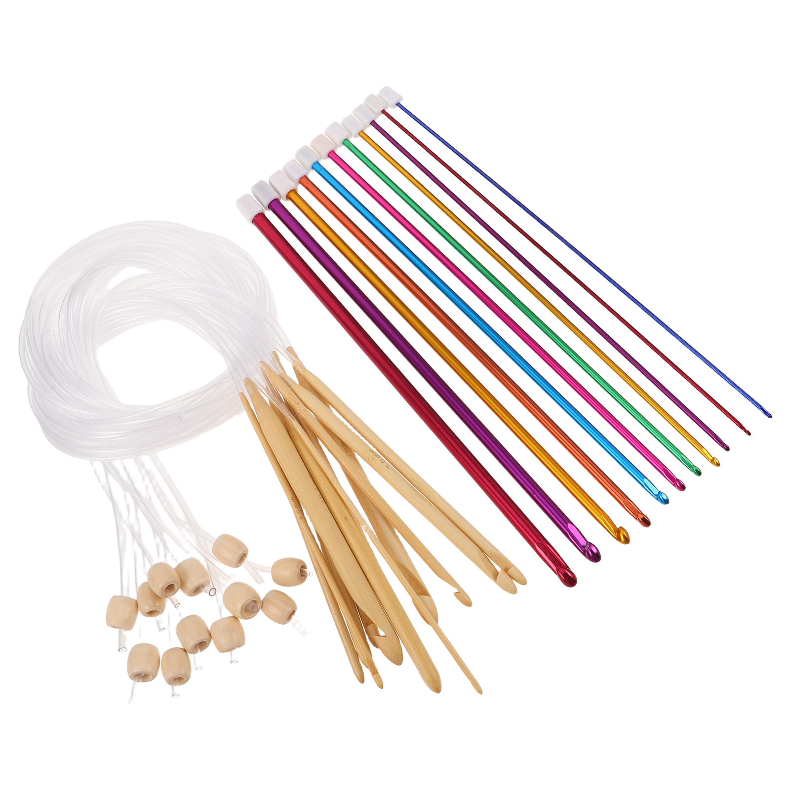 1Set Vibrant Crochet Hooks Set - Wooden Crochet Hooks Ergonomic Handle 评论和价格