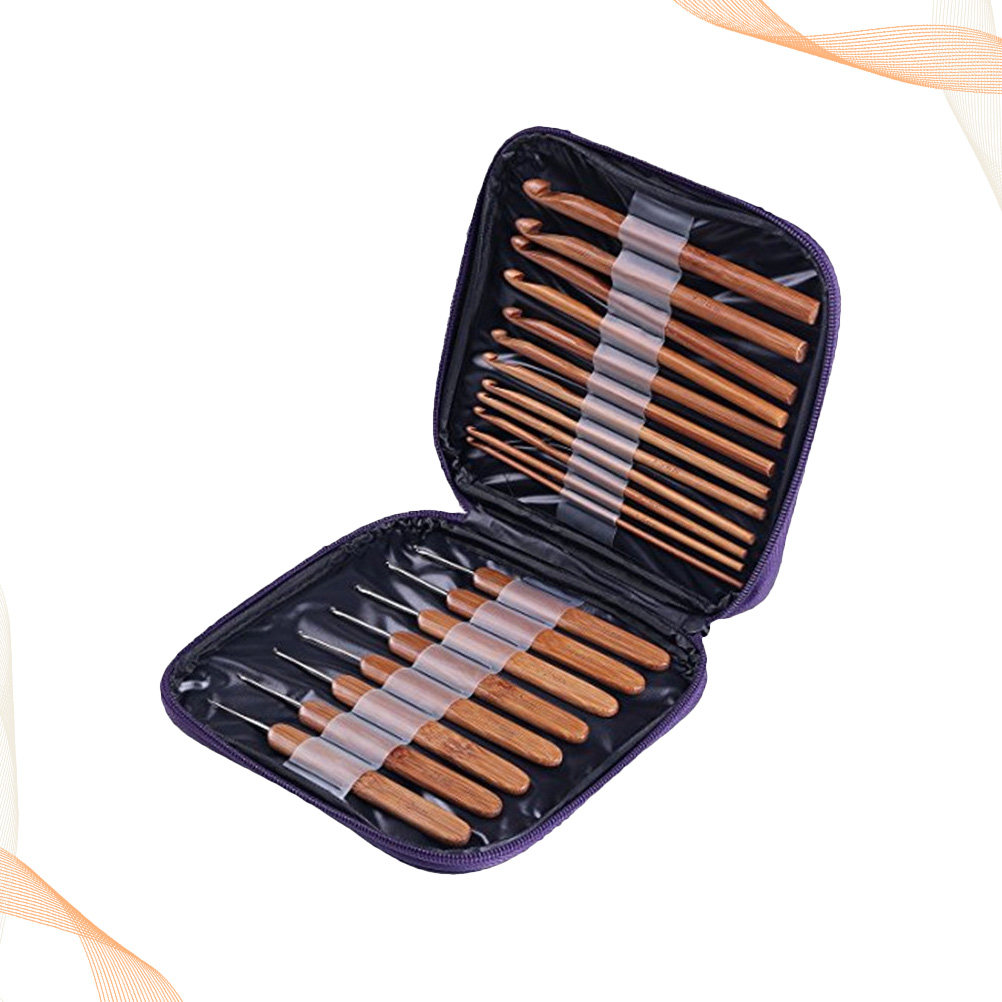 1Set Bamboo Wood Crochet Hook  - Wooden Crochet Hooks Ergonomic Handle 评论和价格