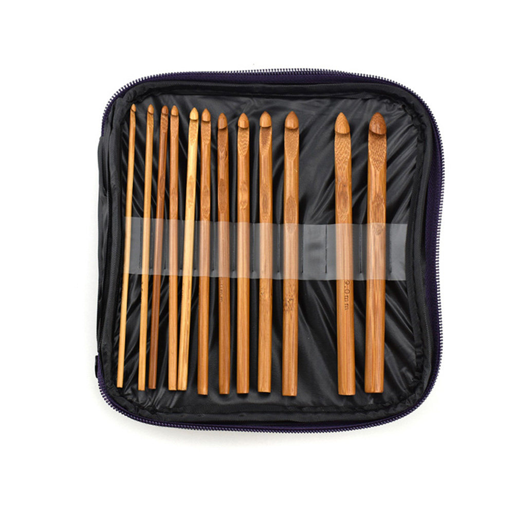 1Set Bamboo Wood Crochet Hook  - Wooden Crochet Hooks Ergonomic Handle 评论和价格
