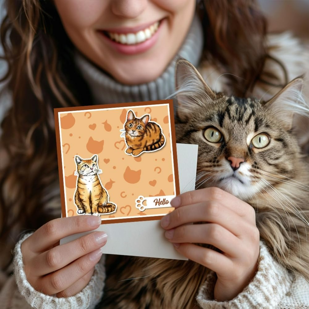 Cat Clear Stamps Realistic Cat - Clear Silicone Stamps For Card Making 评论和价格