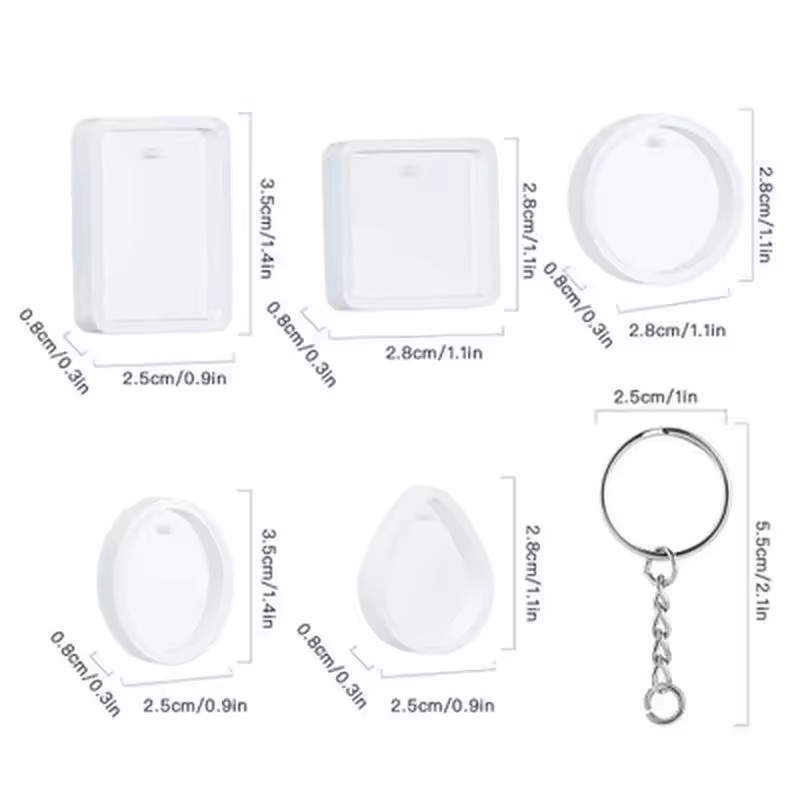 20Pcs/Set DIY Keychain Pendant - Silicone Epoxy Resin Molds Set 评论和价格