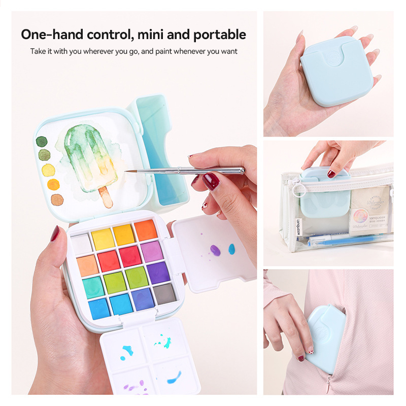 16 Colors Languo Solid Waterco - Watercolor Paint Set Solid Pigment 评论和价格