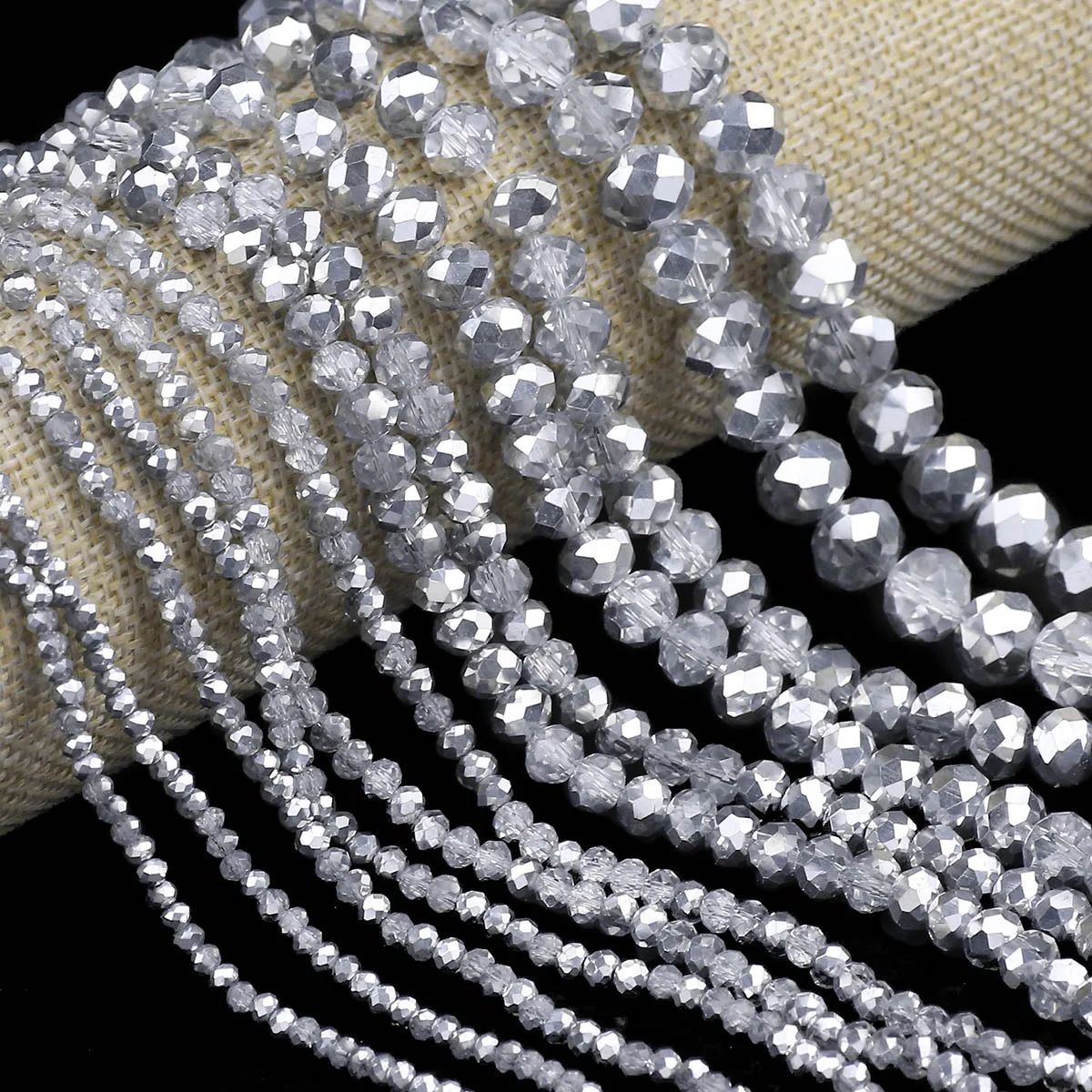 Half Silver Color Transparent  - Glass Seed Beads 2Mm Jewelry Making 评论和价格